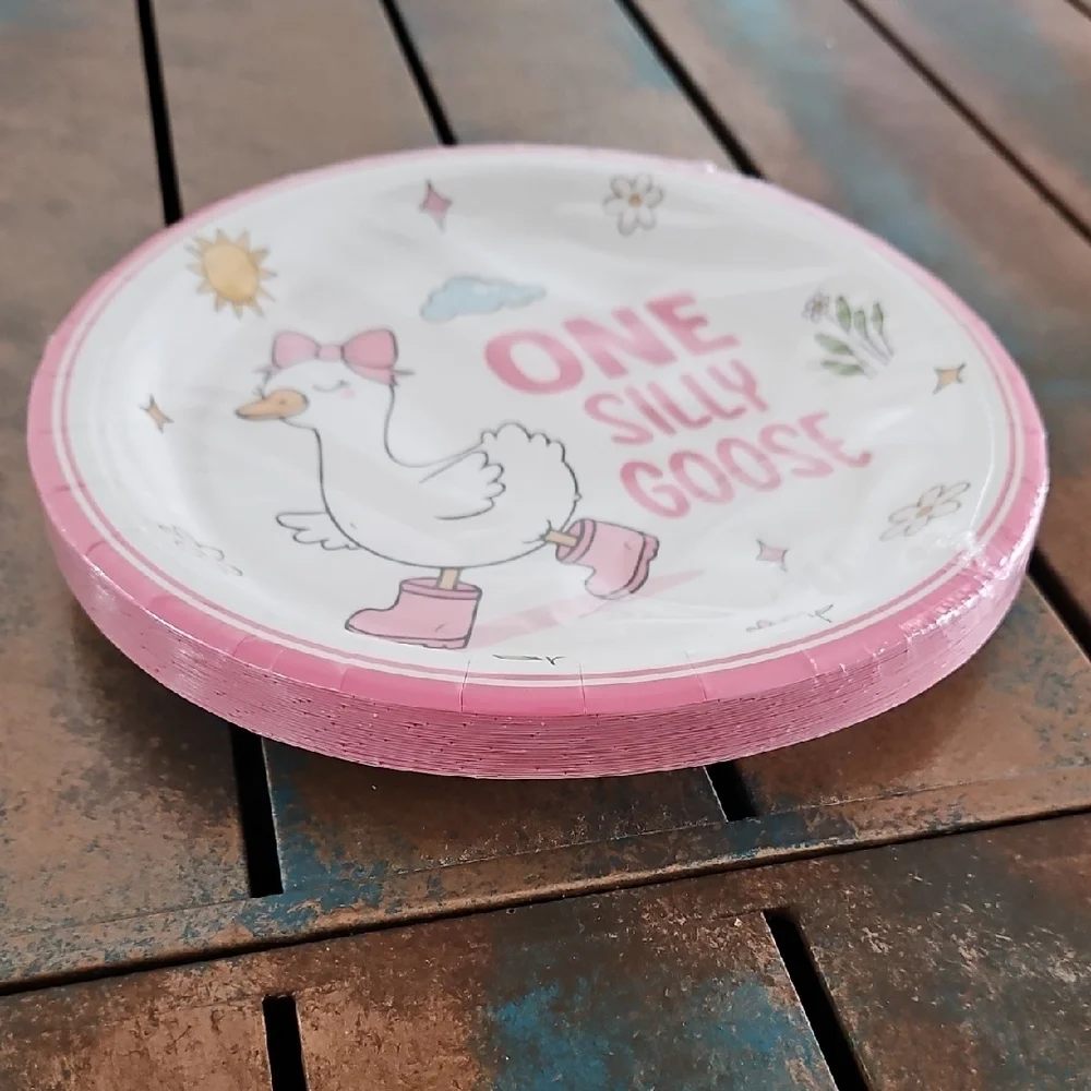 One Silly Goose Birthday Tablecloth & Plates